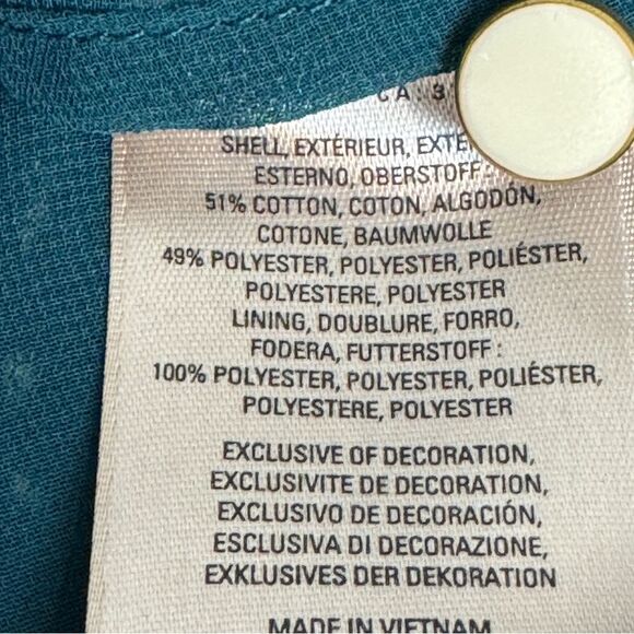 Anthropologie HD in Paris Teal Lace Blouse 4 - Picture 4 of 6